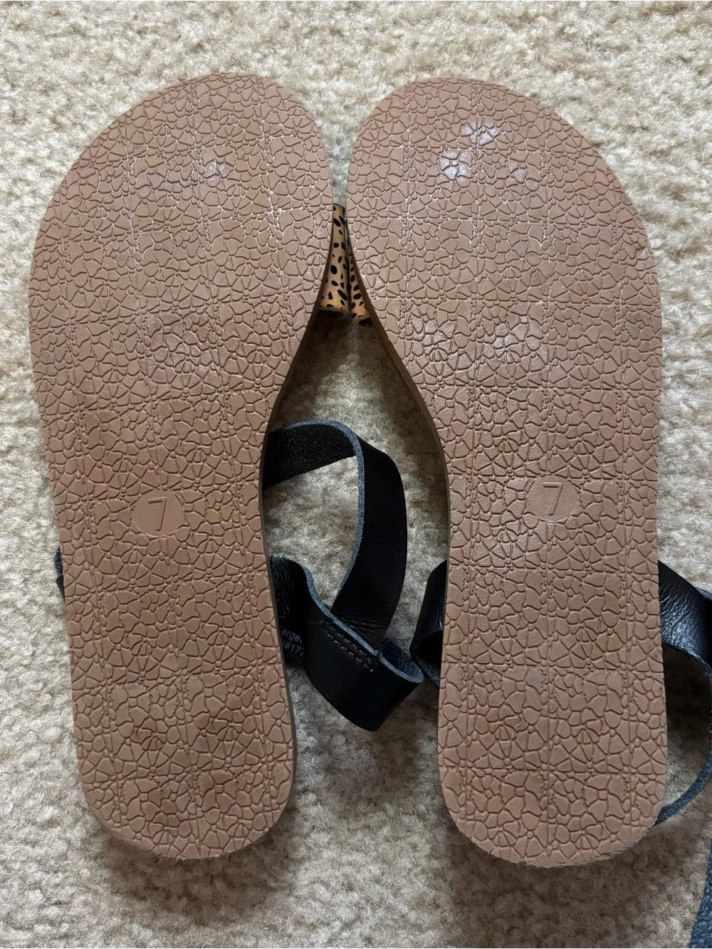 Universal Thread Leopard Print and Black Strap Sandals